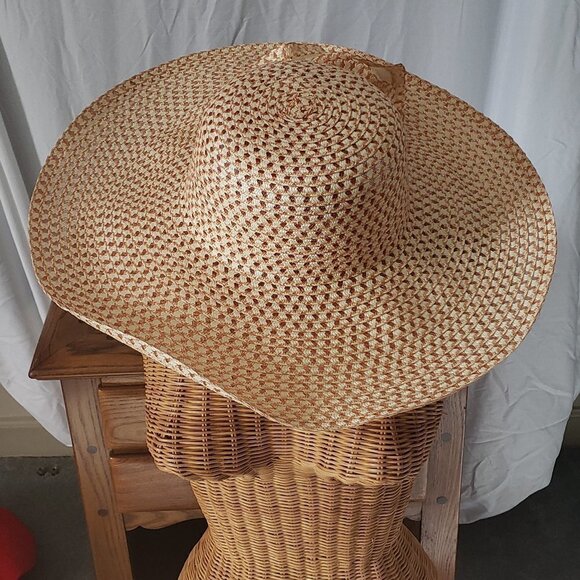 Ladies Woven Straw Summer Beach Hat - Picture 1 of 3